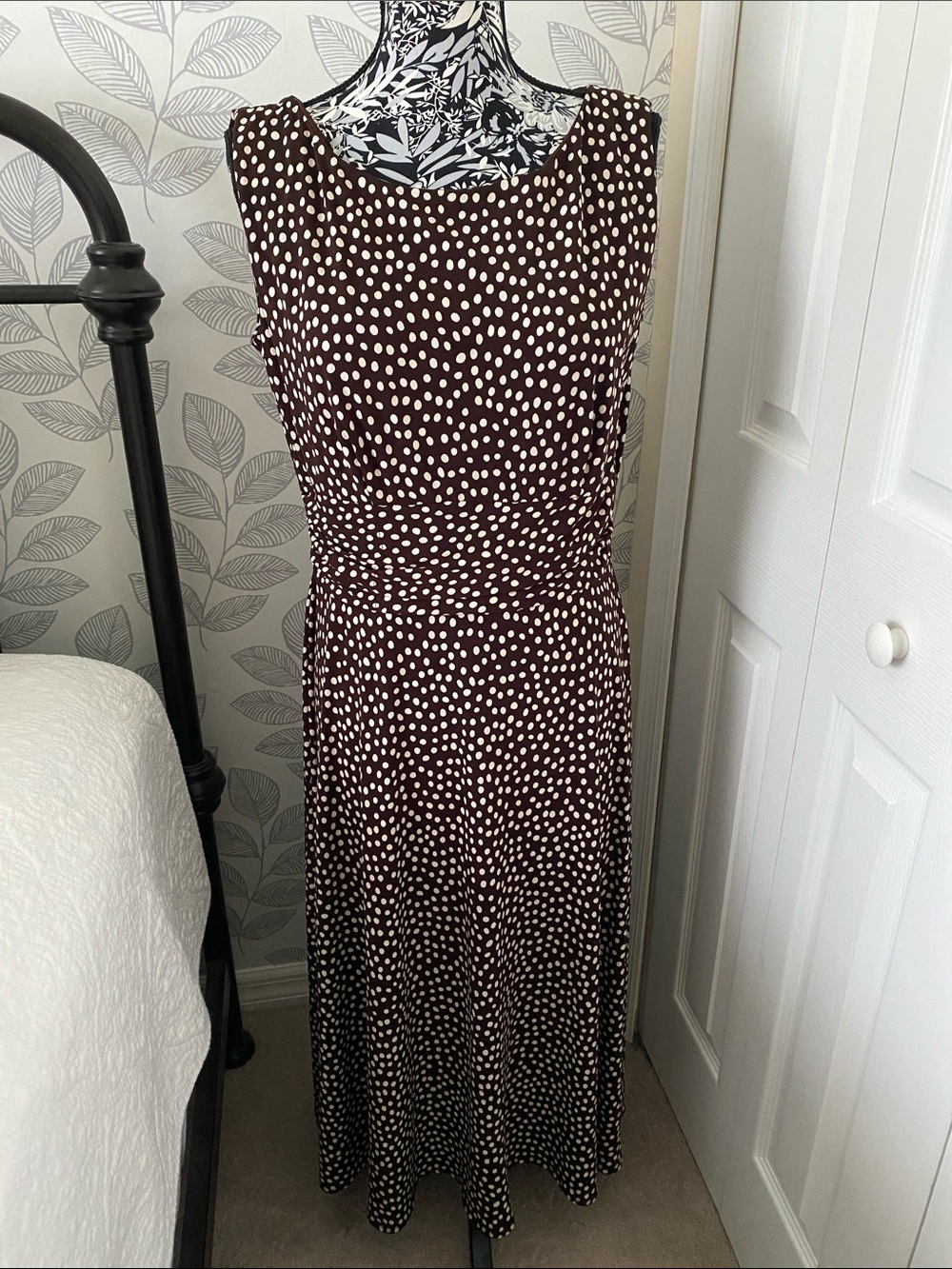 Perceptions New York Polka Dot Dress - Brown and White 90’s style Y2K style